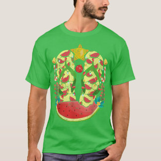 Tropische Teenslippers Watermeloen Xmas Lights T-shirt