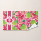 🌺 Tropische tennis met hibiscus, met naam Handdoek (Handdoek)