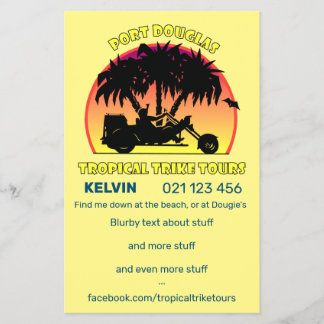 Tropische testtijden flyer