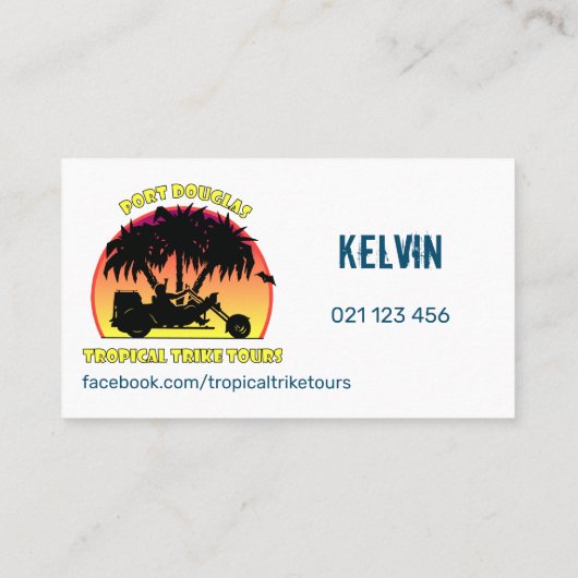 Tropische testtijden visitekaartje (Achterkant)