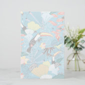 Tropische textuur met toucans en levende vogels briefpapier (Staand voorkant)
