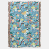 Tropische textuur met toucans en levende vogels deken (Voorkant Verticaal)