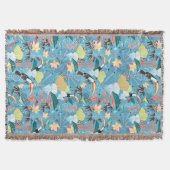 Tropische textuur met toucans en levende vogels deken (Voorkant)