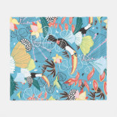 Tropische textuur met toucans en levende vogels fleece deken (Voorkant (Horizontaal))