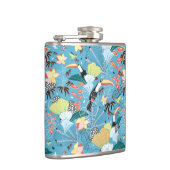 Tropische textuur met toucans en levende vogels heupfles (Rechts)