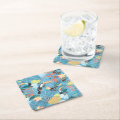 Tropische textuur met toucans en levende vogels kartonnen onderzetters (Insitu)