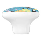 Tropische textuur met toucans en levende vogels keramische knop (Zijkant)