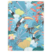 Tropische textuur met toucans en levende vogels klembord (Achterkant)