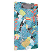 Tropische textuur met toucans en levende vogels klembord (Rechts)