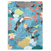 Tropische textuur met toucans en levende vogels klembord (Voorkant)