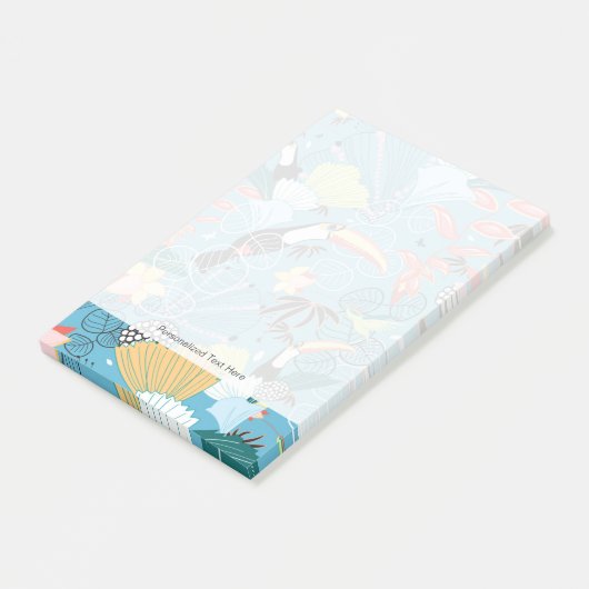 Tropische textuur met toucans en levende vogels post-it® notes (Schuin)