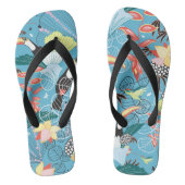 Tropische textuur met toucans en levende vogels teenslippers (Voetbed)