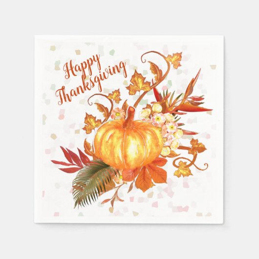 Tropische Thanksgiving Pompoen Graphic Servet (Voorkant)