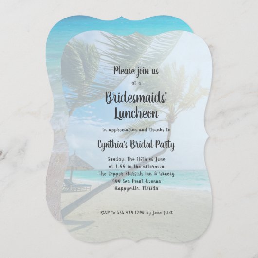 Tropische Thema Bruidsmeisjes Luncheon Uitnodiging (Voorkant / Achterkant)