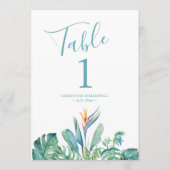 Tropische thema bruiloft decoratie kaart (Achterkant)