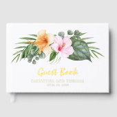 Tropische thema bruiloft met uw foto gastenboek (Voorkant)