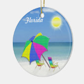 Tropische thema kerstversiering uit Florida Keramisch Ornament (Links)