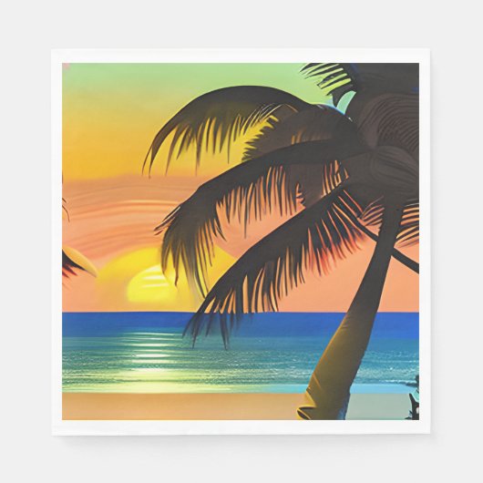 Tropische thema verjaardag servet (Voorkant)