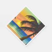 Tropische thema verjaardag servet (Hoek)