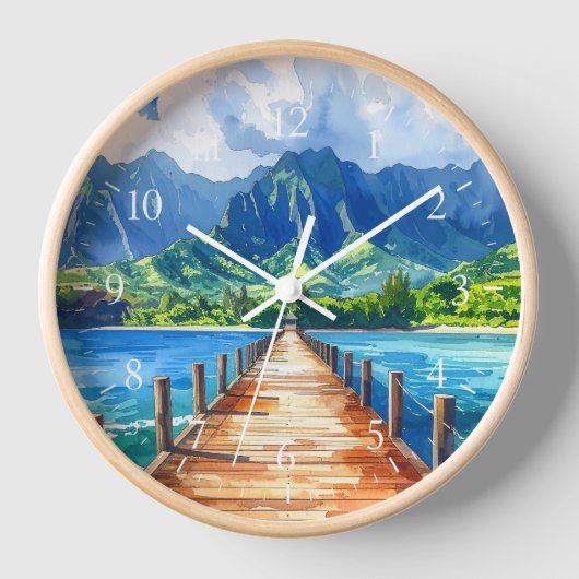 Tropische thema wandklok (Voorkant)