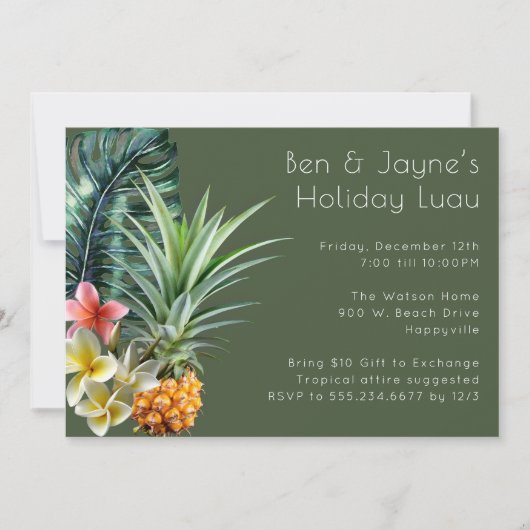 Tropische Thuis- of Kantoor-feestdag Uitnodiging (Voorkant)