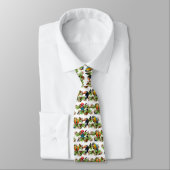 Tropische Tie Dubbelzijdige Print (Wit) Stropdas (Gebonden)