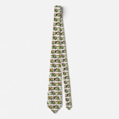 Tropische Tie Dubbelzijdige Print (Wit) Stropdas (Voorkant)