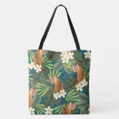 Tropische Tiger Hawaiian Palm Oerwoud Beach tas (Achterkant)