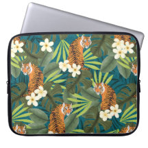 Tropische Tiger Hawaiian Palm Oerwoud Blauwgroen w