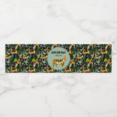 Tropische tijger Botanisch Oerwoud Safari Verjaard Waterfles Etiket (Enkel label)