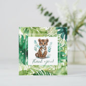 Tropische Tijger en Oerwoud Foliage Baby shower Bedankkaart (Staand voorkant)