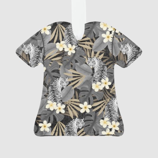 Tropische tijger Hawaiian Palm Oerwoud Aloha Shirt Ornament (achterkant)