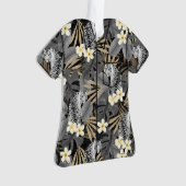 Tropische tijger Hawaiian Palm Oerwoud Aloha Shirt Ornament (voorkant)