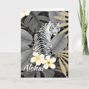 Tropische tijger Hawaiian Palm Oerwoud grijs