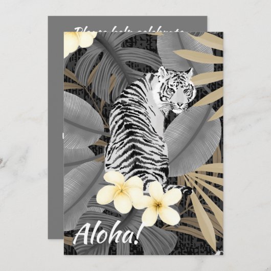 Tropische tijger Hawaiian Palm Oerwoud grijs Kaart (Voorkant / Achterkant)