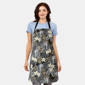 Tropische tijger Hawaiian Palm Oerwoud grijs Schort (Gedragen)