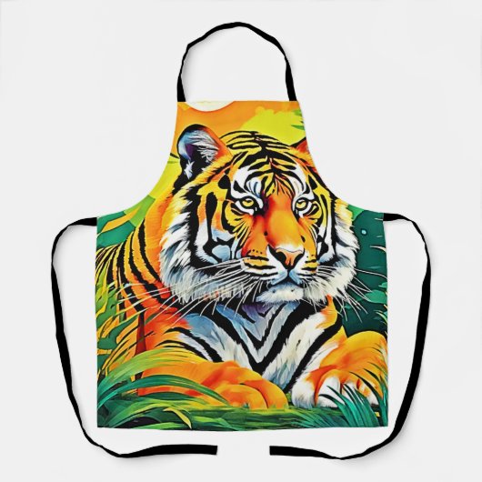 Tropische Tijger Kunst Schort (Voorkant)