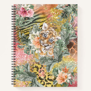 Tropische tijger op dierenprint notitieboek