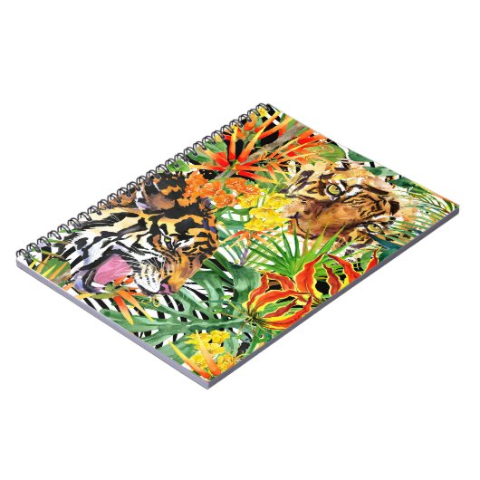 Tropische Tijger Waterverf Oerwoud Notitieboek (Linkerzijde)