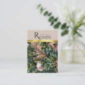 Tropische tijgeroerwoud roze bloem Oorscherm Visitekaartje (Staand voorkant)