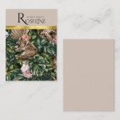 Tropische tijgeroerwoud roze bloem Oorscherm Visitekaartje (Voorkant / Achterkant)