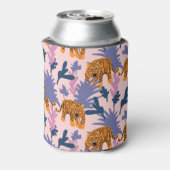 Tropische Tijgers Oerwoud  Patroon Blikjeskoeler (Blikje Achterkant)