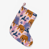 Tropische Tijgers Oerwoud Patroon Kleine Kerstsok (Voorkant (Hangend))