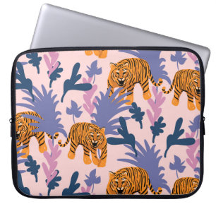 Tropische Tijgers Oerwoud  Patroon Laptop Sleeve