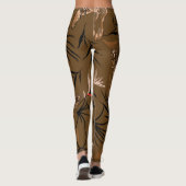 Tropische tijgers paradijs bloem patroon leggings (Achterkant)