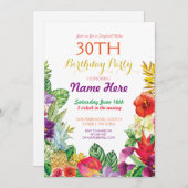 Tropische Tiki Aloha Chalk Birthday Party nodigt u Kaart (Voorkant / Achterkant)