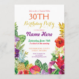 Tropische Tiki Aloha Chalk Birthday Party nodigt u Kaart