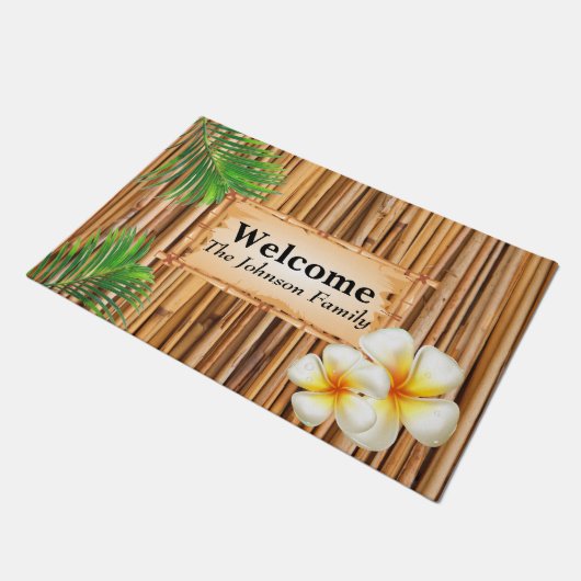 Tropische Tiki Bamboe Sticks Deurmat (Schuin)