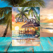 Tropische Tiki Bar Beach Party Verjaardag Kaart