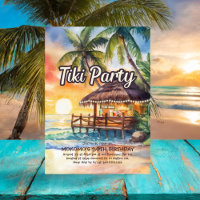 Tropische Tiki Bar Beach Party Verjaardag